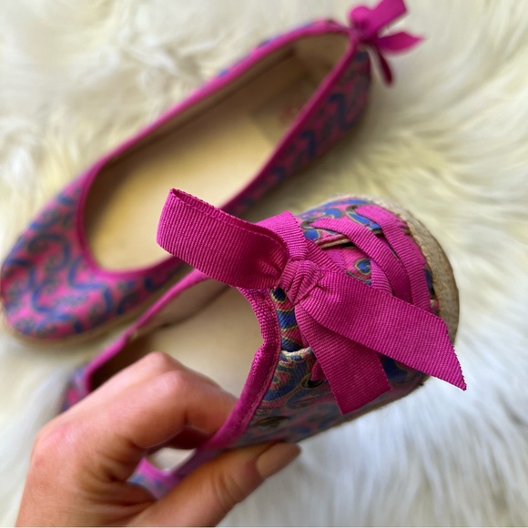 UGG Pink and Blue Printed Slip On Flat Shoes - Picture 3 of 6